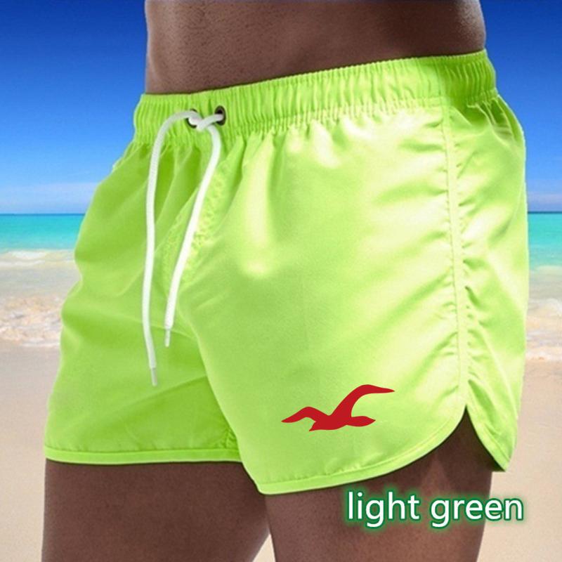 2025 Summer New Men's Quick-Drying Swim Trunks Sports Pants Swimwear Beach Shorts Jogging Shorts Seagull Printing
