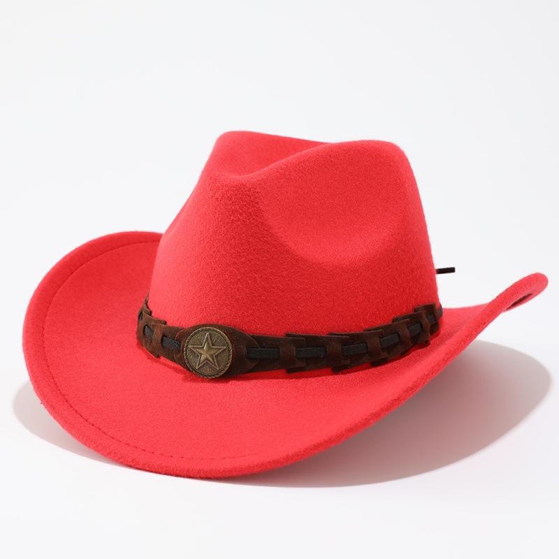 European and American men and women couple hats woolen western cowboy top hat trendy new minority woolen hat