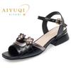 Fashion AIYUQI Sandals Women Fish Mouth 2025 Summer New Fashion Genuine Leather Sandals Women Large Size 41 42 43 Open-toe Women Sandals