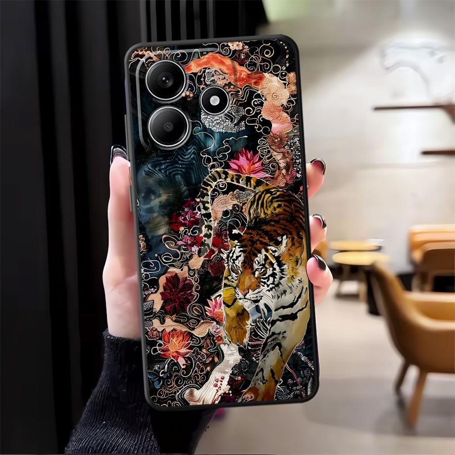 Splicing Tiger Drache Handyhülle Case für Xiaomi Redmi Note 14 K40 K80 A1 A2 A3 10 13 Pro Plus 9 8 7 12 11 Pro 11S 14C 12S 12C