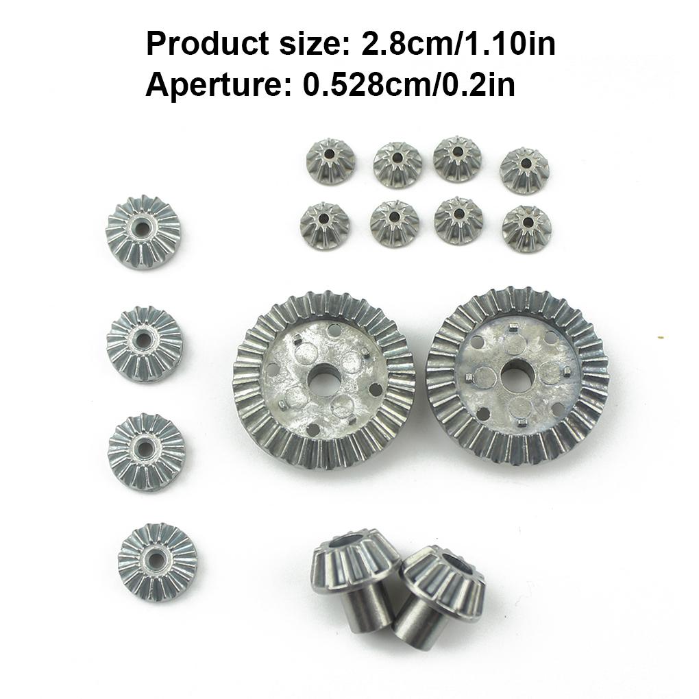 16Pcs/Set Zinc Alloy Differential Driving Gear Remote Control Modification Parts Repairing Replacement for 144001 144002