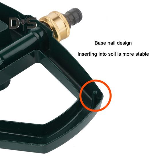 Garden Sprinkler Head Heavy-Duty 360° Rotating Water Sprinkler Zinc Alloy Sprinkler Head with Metal Base Easy Assembly Watering Sprinkler for Yard