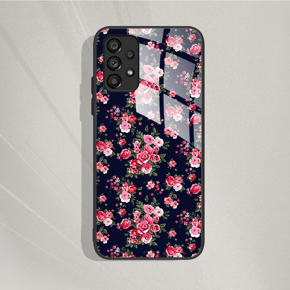 Case For Samsung Galaxy A72 Painted Tempered Glass Phone Cover For Samsung A72 A 72 5G A726B A725F Cases Silicone Bumper Coque