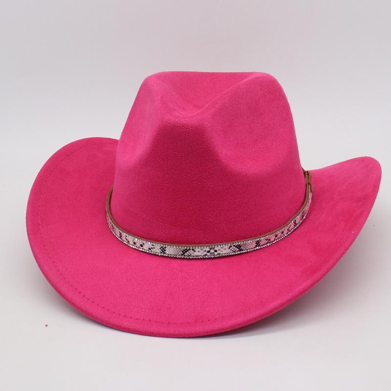 White Leather Textured Tibetan Woolen Hat Men'S And Women'S Wide-Brimmed American Top Hat Western Cowboy Hat Jackson Jazz Hat