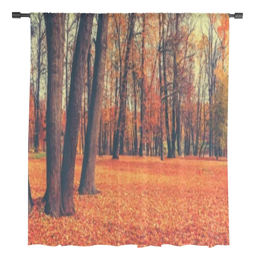 Beautiful Autumn Landscape Sheer Curtains Bedroom Voile Curtain Living Room Window Sheer Curtains Kitchen Tulle Drapes