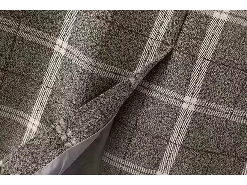 2025 Autumn/Winter Women's Elegant Plaid Button Half Skirt - European & American Style Fashion