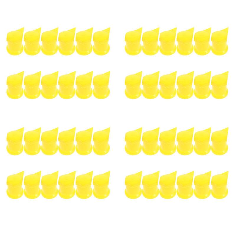 50Pcs Wheel Nut Covers Plastic Lug Nut Torque Indicator Bright Yellow for Semi Truck Commercial Vehicle Easy Install