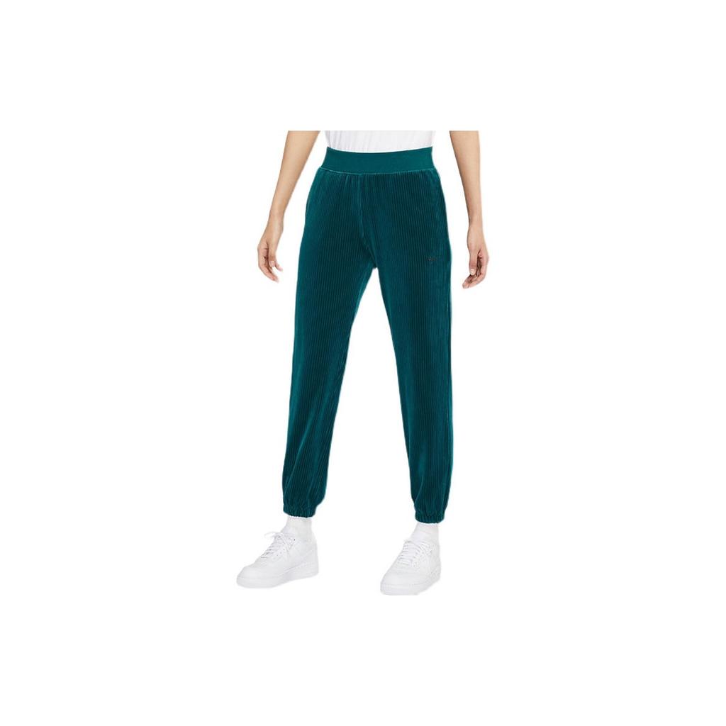 Nike Pantaloni Jogger in Maglia a Coste Tinta Unita Donna Pantaloni Blu-Verde DO2914-347