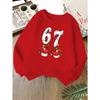 Kids Unisex Crewneck Sweatshirt, Christmas 67 Santa Gloves Xmas Lights Bauble Print Long Sleeve, Kids Sweatshirt For Boys Girls Over 4 Years Old