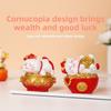 Feng Shui Fortune Cat Resin Figurine With Lucky Symbols For Office Decor And Giftgiving