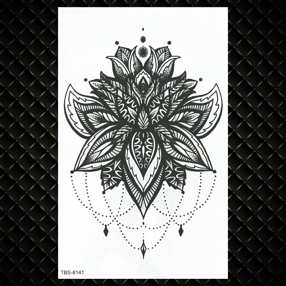 Tatuaje Temporare Colorate cu Lotus Pentru Femei Fete Flori de Trandafir Mehndi Autocolant Tatuaj Iasomie Bujor Tatuaje Impermeabile Artă Corporală Mână