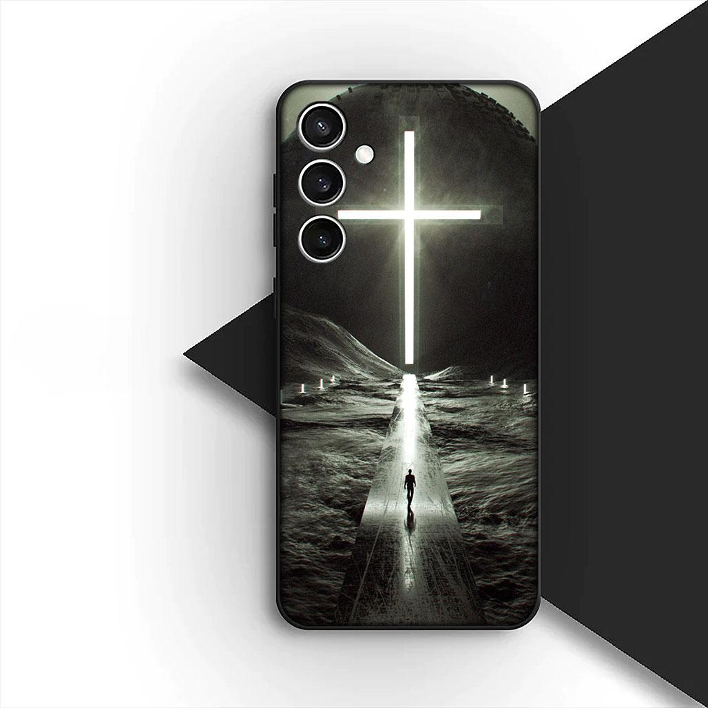 

Jesus Christ God Christian Cross Cover for Samsung Galaxy S25 S24 S23 FE Ultra Plus S7 Edge S25+ S24+ A56 5G + Coque Phone Case Galaxy S24