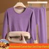 Women's Camel Hair Thermal Underwear Set: Thickened Autumn/Winter, Round or Half High Neck, Super Thick and Warm.