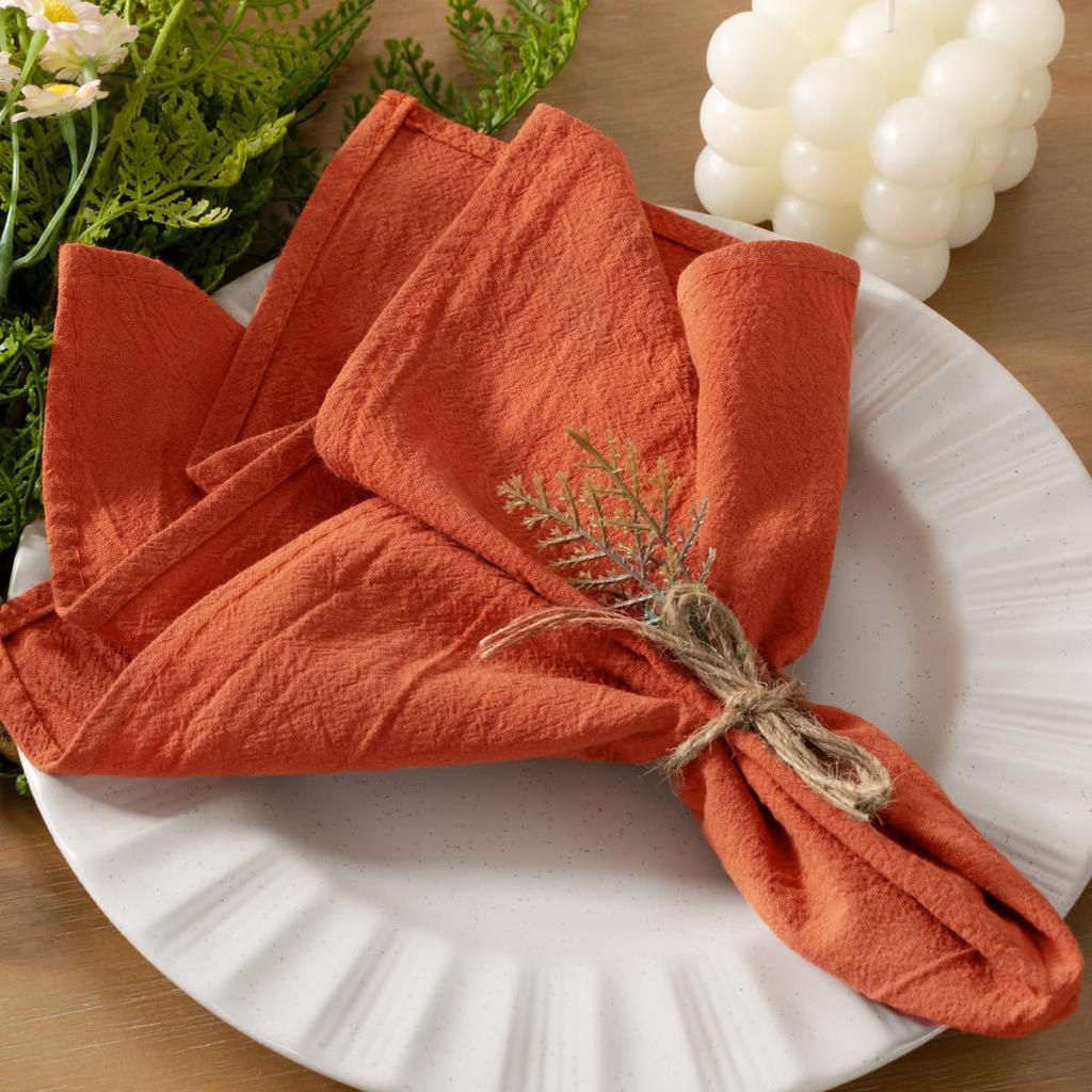 12pcs 40x40cm Sage Green Cloth Napkins Washed Cotton Tea Towel Dining Place Mats Wedding Party Christmas Baby Shower Decoration