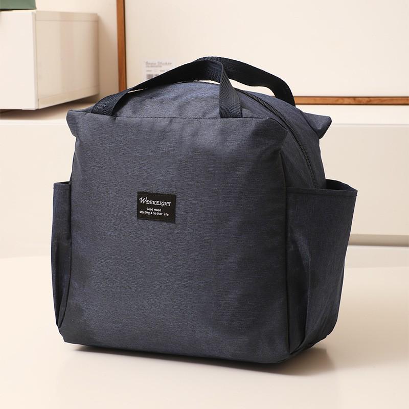 

Insulated Large Capacity Lunch Bag with Aluminum Foil for Work and Outdoor Use темно-синього кольору