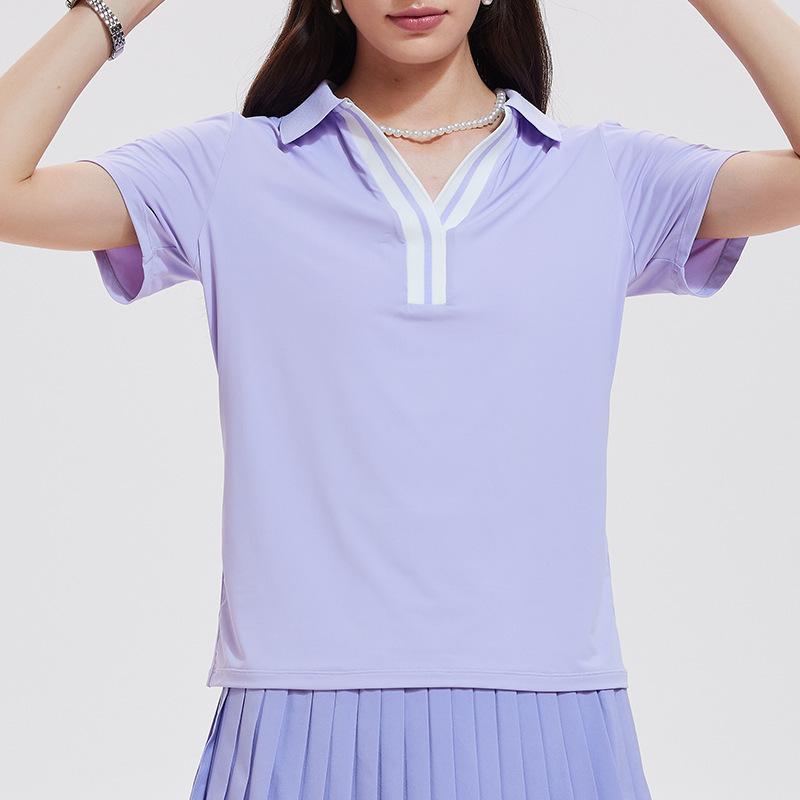 Cai Jue Women's Quick-Dry Short Sleeve Polo for Outdoor Sports & Fitness