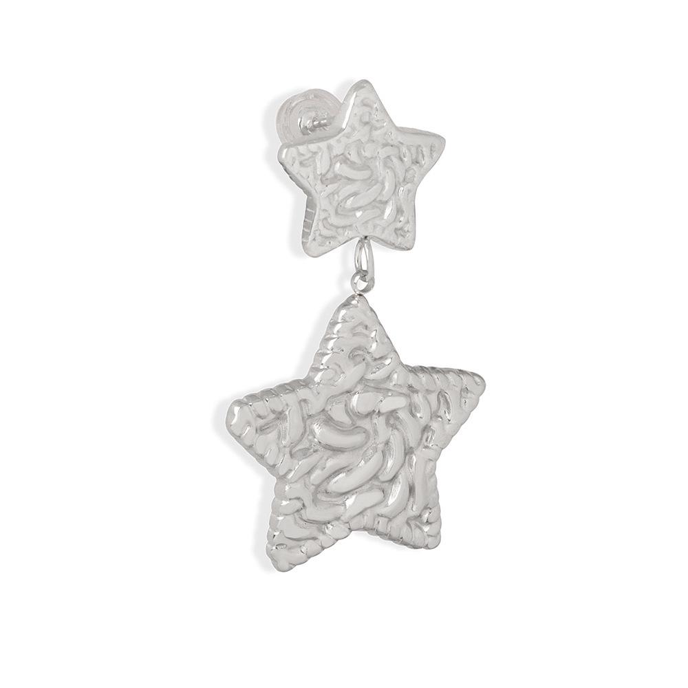 Personalized Double-Layer Star & Heart Titanium Steel Gold-Plated Stud Earrings