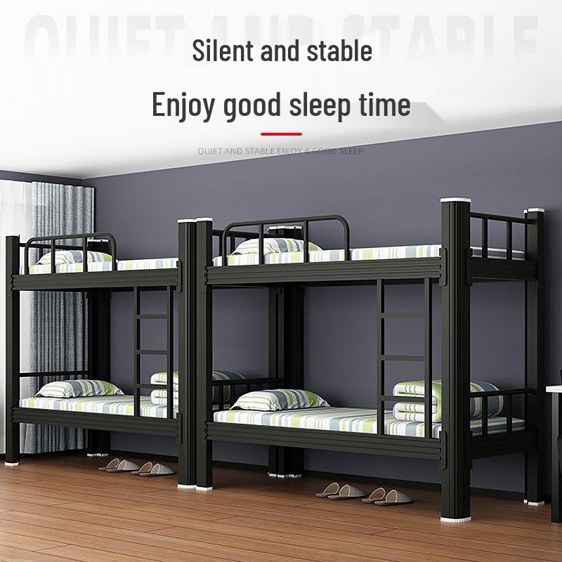 Double-Layer Steel Bunk Bed for Dorms, Apartments, and Worksites