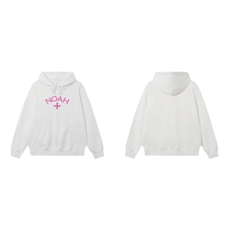 NOAH Pink Cross Print Hoodie Men Women Loose Casual Winter Sweatshirt