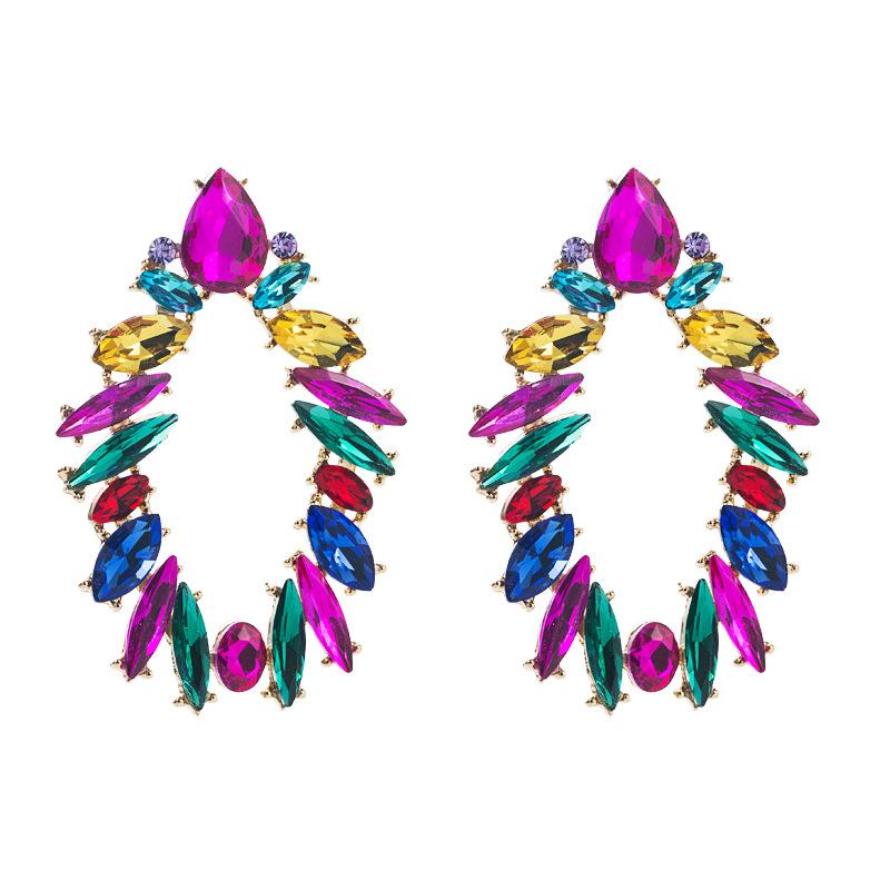 Boucles d'oreilles pendantes simples pour femmes, en alliage d'acier et de titane, pendentif en acrylique coloré en forme de feuille de cristal, ornements d'oreille géométriques