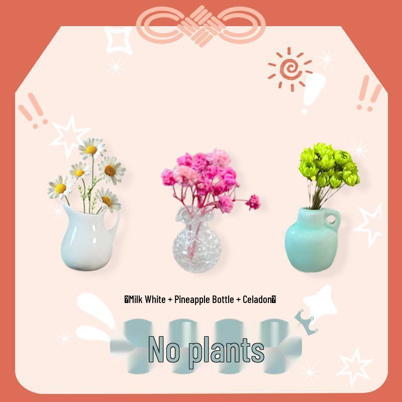 Handmade 3D Ceramic Vase Magnet for Hydroponic Plants & Flowers