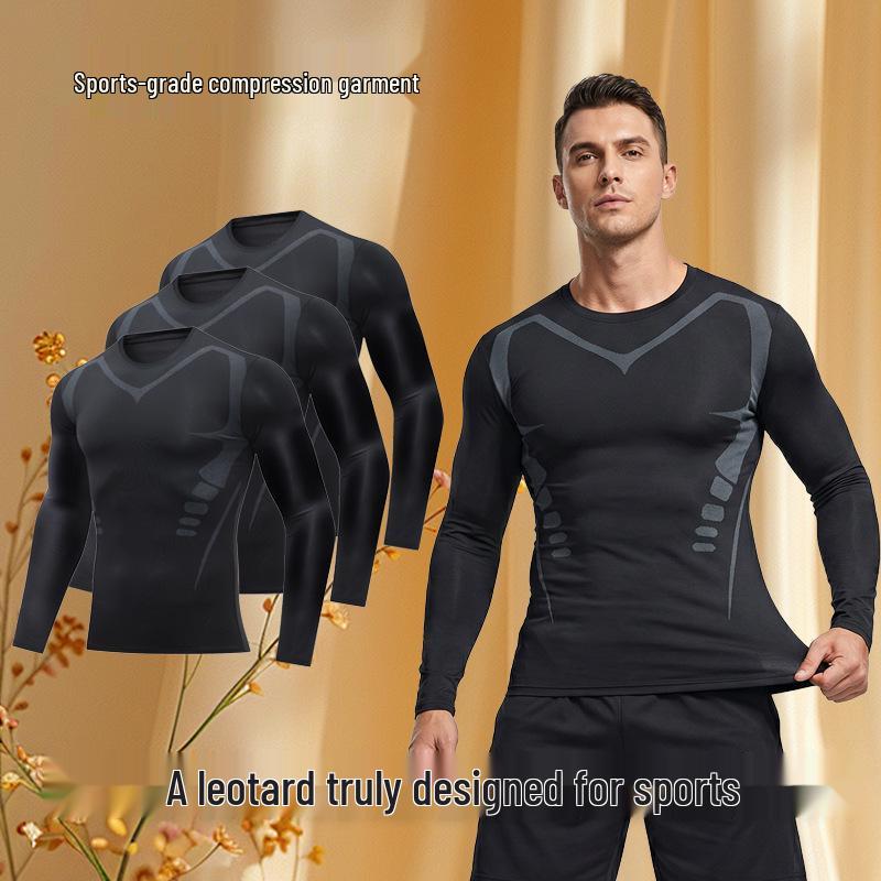 Unisex Cross-Border Yoga Long Sleeve Breathable Fitness Wear - High Elastic, Quick-Drying, Tight-Fit Running Sports Apparel