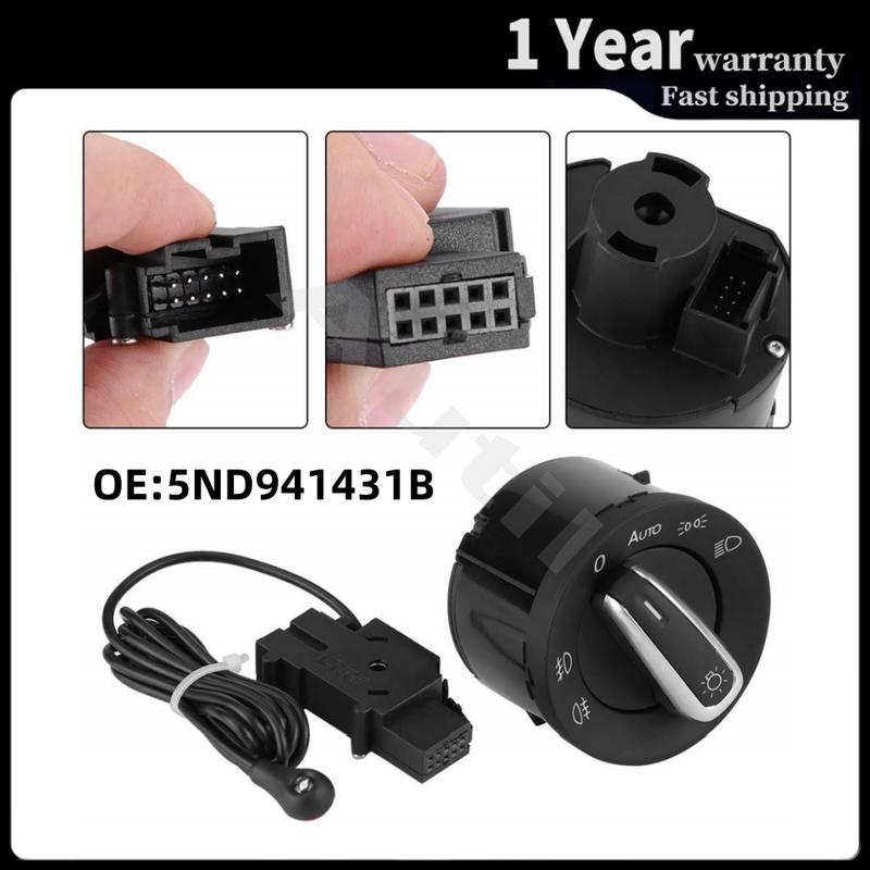 5ND941431B for VW Golf MK5 MK6 Passat B6 Jetta Tiguan Touran Caddy Headlight Fog Light Control Switch with Light Sensor Module