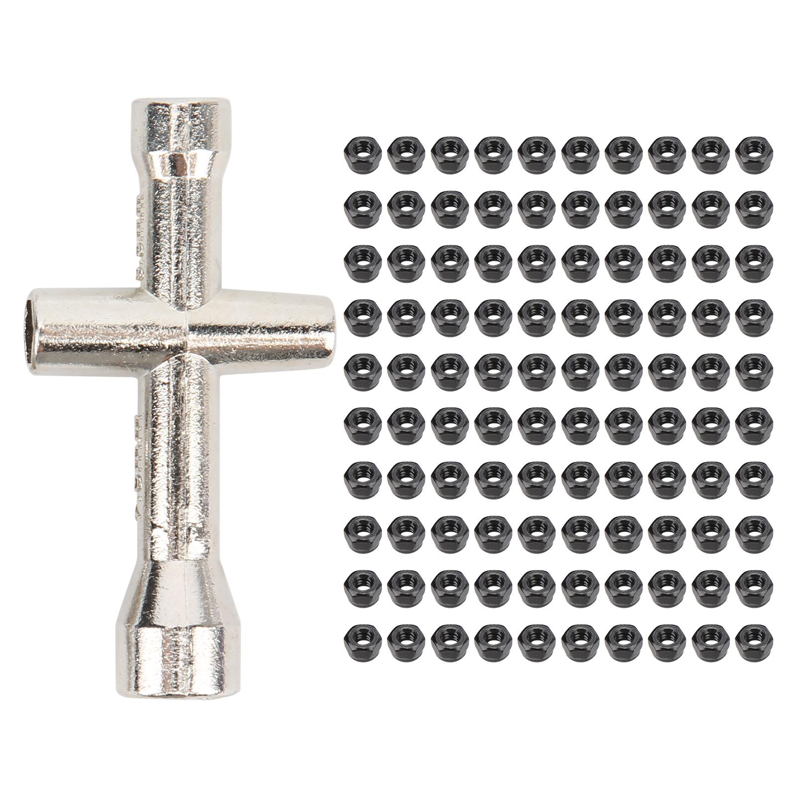 

1Celsius24 M2 Locknut Metal Lock Nut Selflocking Nut with Wrench for Scx24 90081(Black )