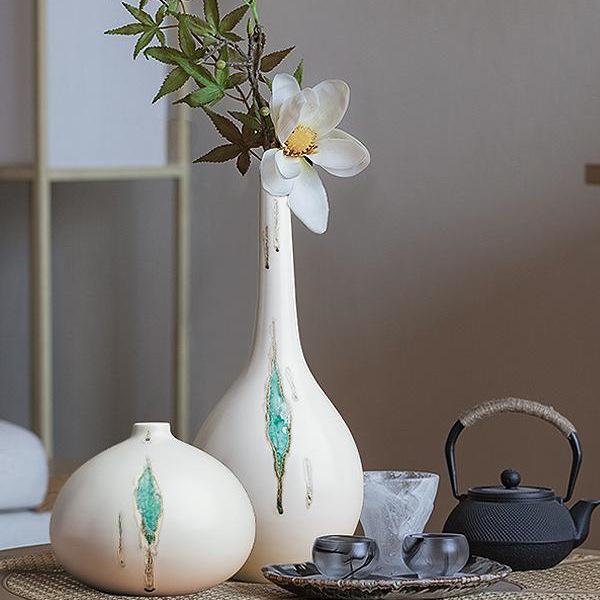 Zen Dried Flowers Vase Ornament for Dining Table, Entrance Hall, Living Room, or TV Cabinet