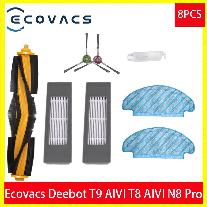 HEPA Filter Side Brush Main Brush Mop Cloths for ECOVACS Deebot T9 AIVI T8 AIVI N8 Pro 920 950 Vacuum Cleaner Replacement Parts