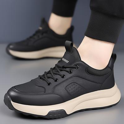 Fashion Men’s Genuine Leather Casual Shoes Thick Soled Wear Resistant Oxford Shoes for Straps Trendy Sports Running Shoes for Men’s