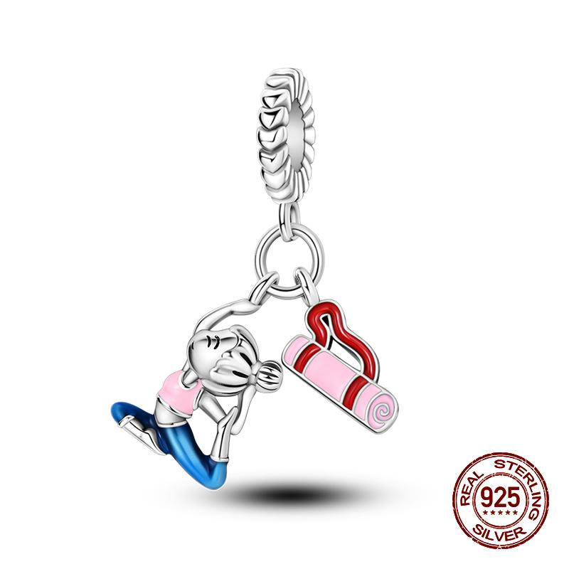 100% 925 Sterling Silver Guitar Musician Painter Doctor Career Charm Bead Fit 925 Original Bracelet DIY Souvenir Jewelry