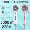 Professional Portable Mini Hair Dryer Ionic Hair Blower Blow Dryer Machine Travel Temperature Protection+Diffuser 3000W