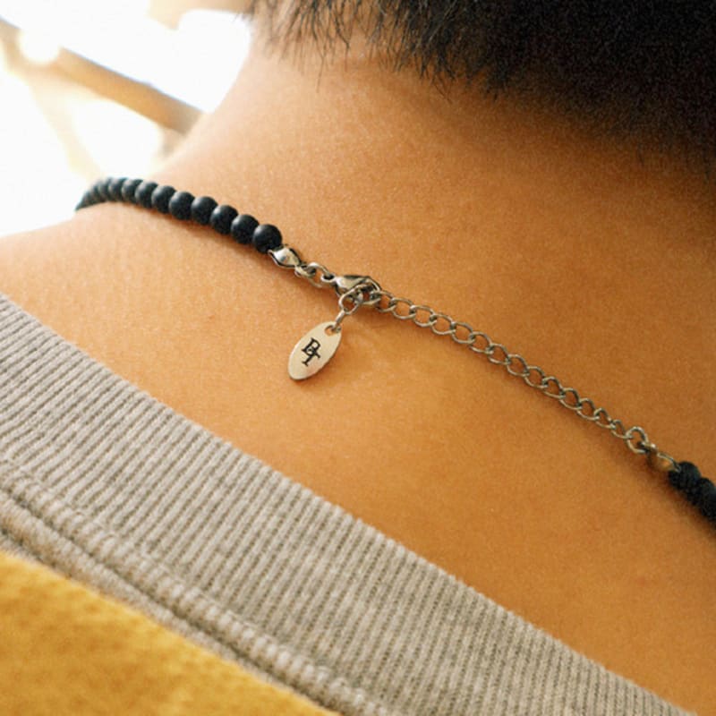 BICYCLE TROPHY BT Gemstone Necklace 02 (4mm Matte Onyx)