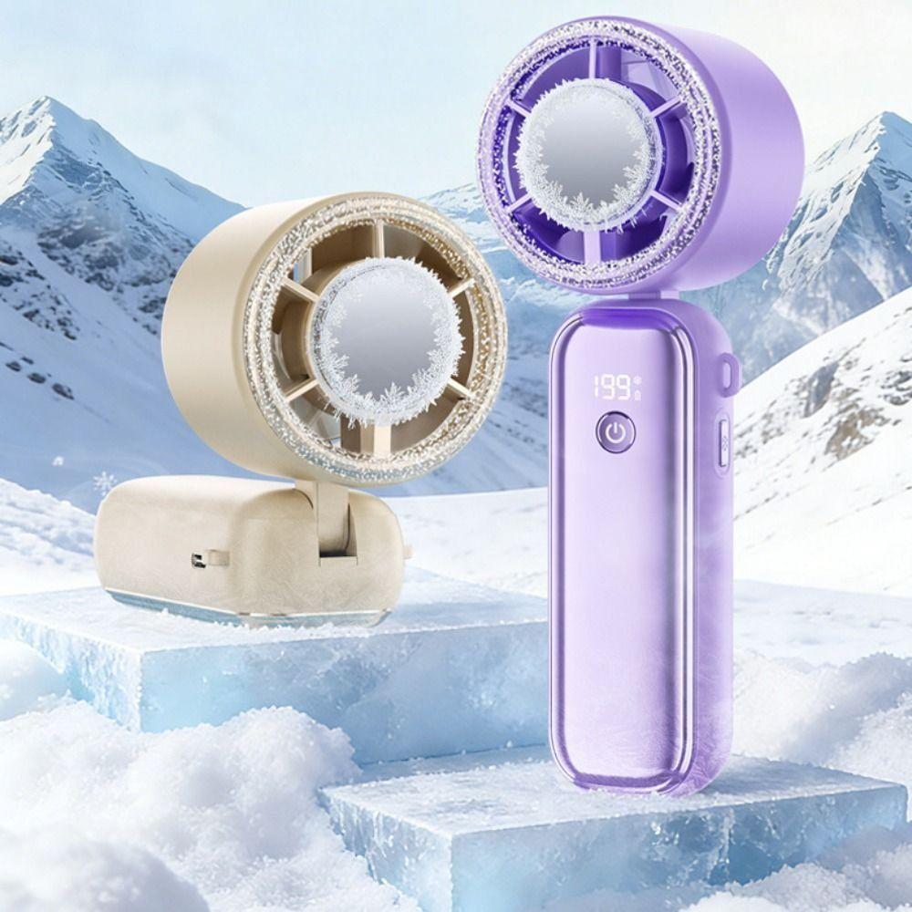 USB Rechargeable Mini Handheld Fan Ultra-Quiet Small Electric Fan Cooling and Ice Pack Fan Camping
