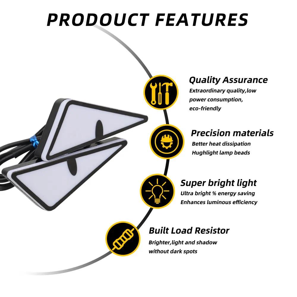 2PCS Devil's Eye Light 12V Car Motorcycle Tail Light Demon Eyes Decoration Lamp Red Green Yellow Blue White License Plate Lamp