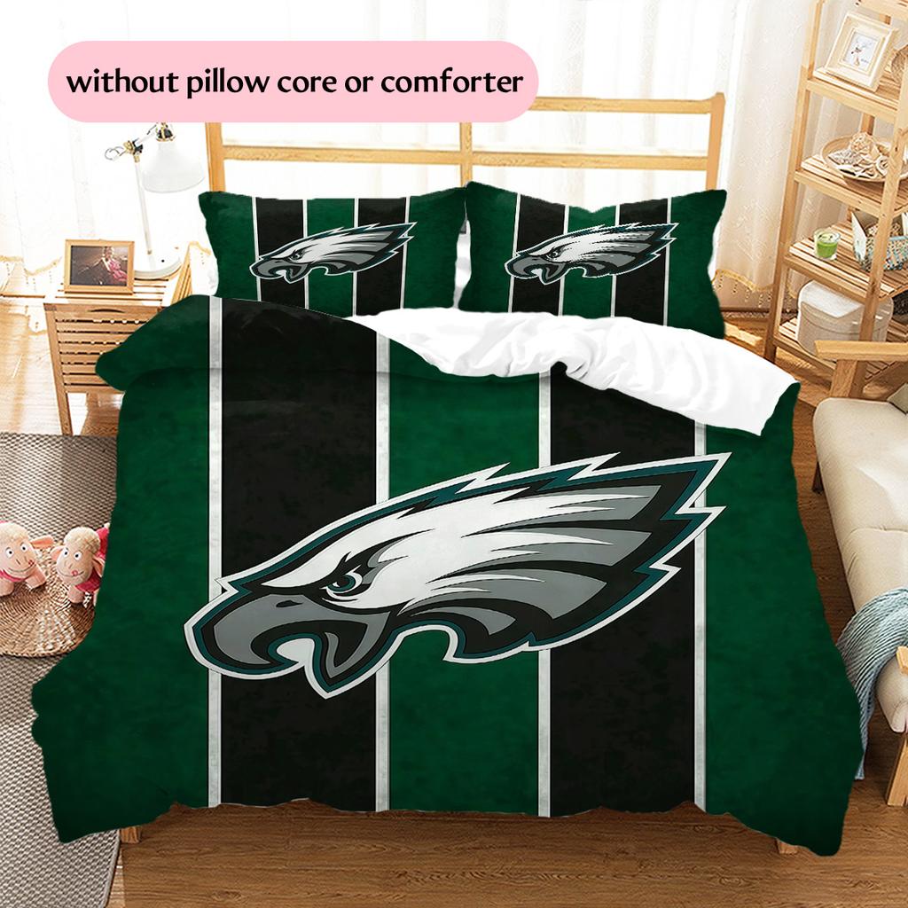 Philadelphia Eagles2 Pattern Bedding Quilt Set  Home Decoration  Gift (1 * Duvet Cover + 2 * Pillowcase  Without Core)