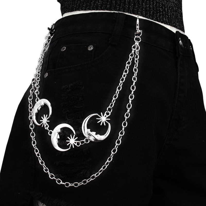 

Multilayer Punk Gothic Sun Moon Waist Chain Metal Belts For Women Dress Jewelry Waist Belts