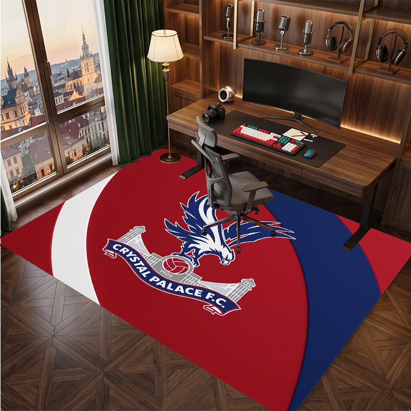 Tappeto in Velluto di Cristallo con Stampa del Crystal Palace Football, Comodo Assorbente d'Acqua Antiscivolo Tappeto per Pavimenti Interni