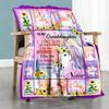Beautiful Unicorn Personalized Name Blanket Multi-purpose Personalized Blanket Durable Comfort Perfect for Bed Office Livingroom Seaside