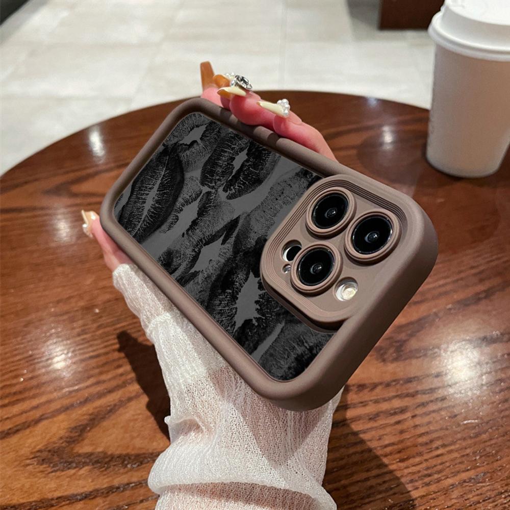 LZ22 Lips Kiss Digital Design Silicone Phone Case for Samsung A15 A35 S24 S23 Ultra S22 S21 Plus S20 A05 A06 A54 A55 A53 A14 M15 Shockproof Back Cover