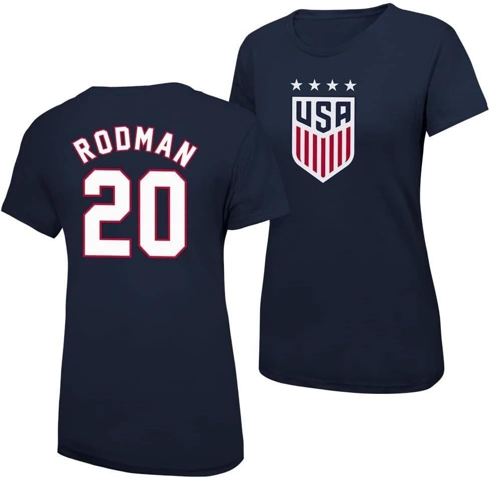 US Soccer Federation USWNT Player Official 4 Star T-Shirt Rodman 20 XL