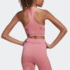 Adidas X Stella McCartney Collaboration Solid Color Ripped Stretch Crop Sports Tank Top Women Tops Pink HD9071