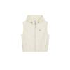 Essential Hooded Woven Zip Up Vest Cream