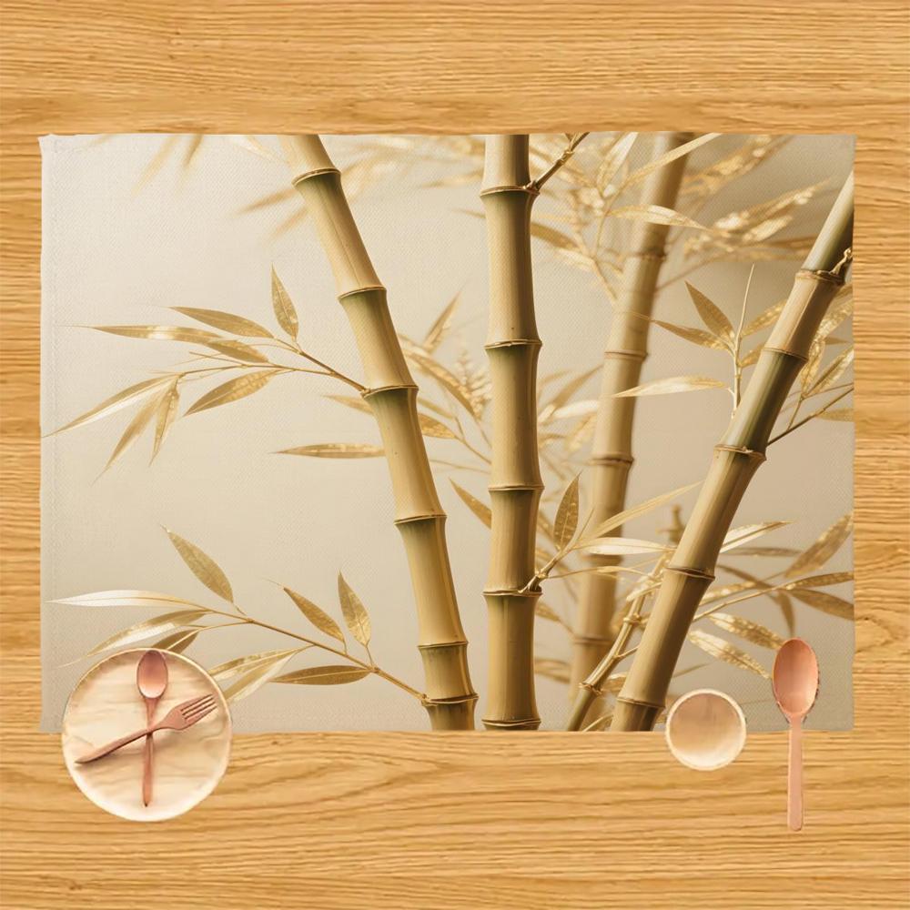 1pc Placemat Brown Bamboo Pattern Table Mat For Dining Table Kitchen Accessories Coffee Tea Coaster