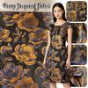 100x145cm Aur Lucios Lichid Luciu Jacard cu Peonii Material Pentru Cusut DIY Rochie Cheongsam Perdele Rochie Designer de Modă Material