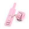 BDSM Bondage Adjustable PU Leather Plush Pink Handcuffs Footcuffs Ankle Cuffs Slave Restraints Sex Adult Flirting Toy for