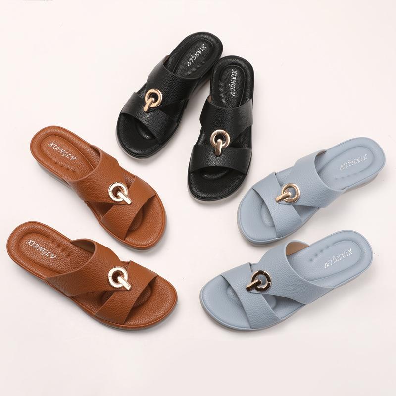 Dicksöhlige Hausschuhe Damen ausgehen neu Südostasien Retro vielseitig rutschfest auf Scheiße treten Hangsandalen