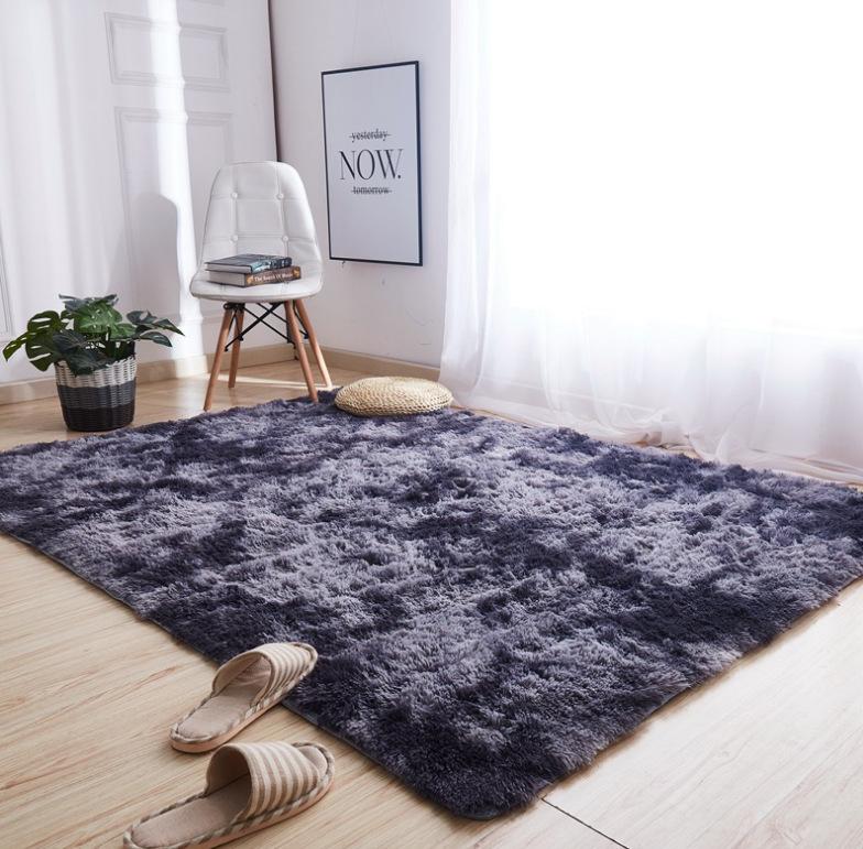 Huňatý koberec do obývacího pokoje Pohovka Barvené plyšové Koberce do ložnice Měkké pohodlí Dekor u postele Neklouzavá dětská podlaha v ložnici