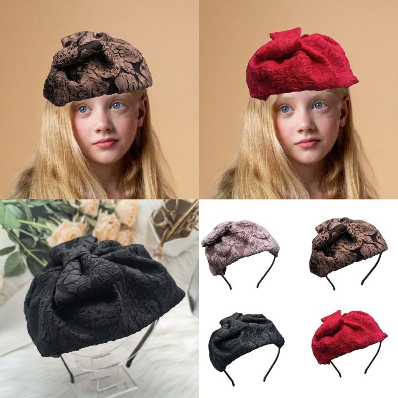 Elegant Fascinator Hat Headband Bowknot Textured Hair Accessories for Women Headband Headpiece 1920s Trend Art